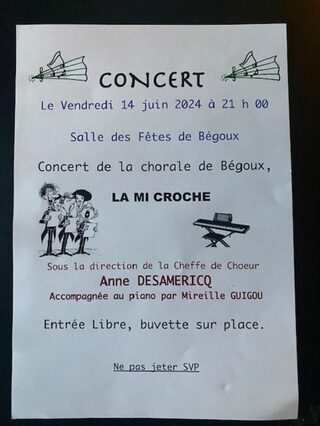 Concert à Bégoux: chorale de Bégoux