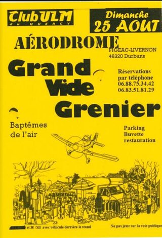 Grand Vide-Greniers aérodrome Figeac Livernon