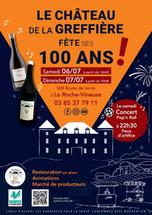 Venez nous rejoindre pour fêter les 100 ans du Château de la Greffière