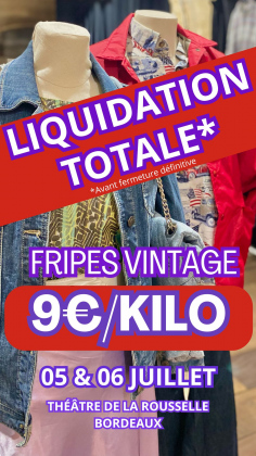 Liquidation totale fripes 9€/kilo