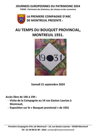 Au temps du Bouquet Provincial, Montreuil 1931 - Visite d'une Compagnie d'Arc