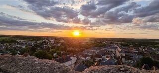 Coucher de soleil vu du donjon