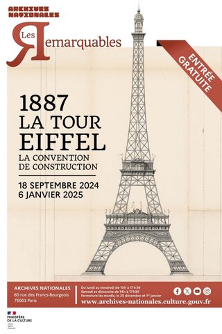 Exposition 1887 : le contrat de construction de la tour Eiffel.