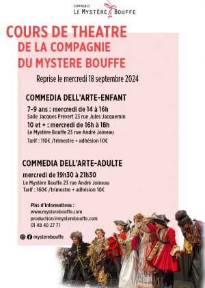 Cours de commedia dell'arte enfant-ado-adulte