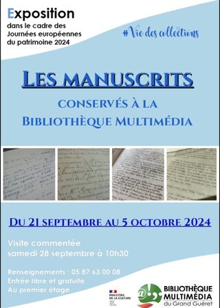 Exposition: « Les manuscrits conservés à la Bibliothèque Multimédia »