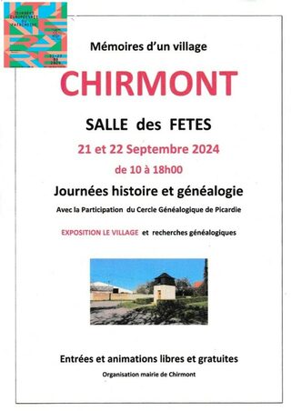 Journées Histoire et Généalogie à CHIRMONT