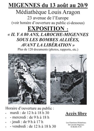 Exposition « Laroche-Migennes sous les bombes Alliées » à la médiathèque de Mige