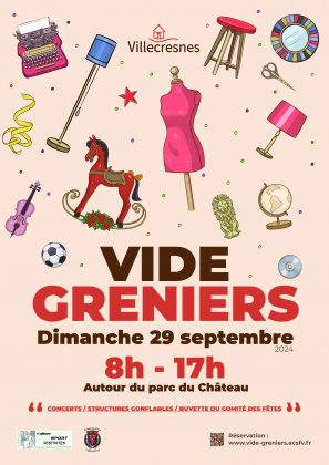 Vide-greniers le 29/9/2024 à Villecresnes (94)