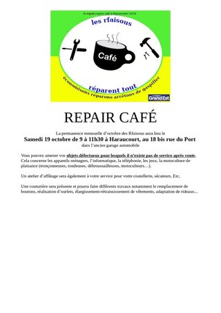 REPAIR CAFE HARAUCOURT