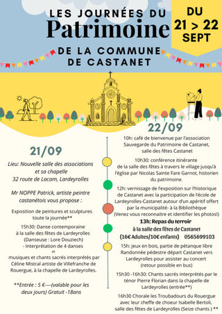 Venez fêter les Journées européennes du patrimoine au sein de la commune de Cast