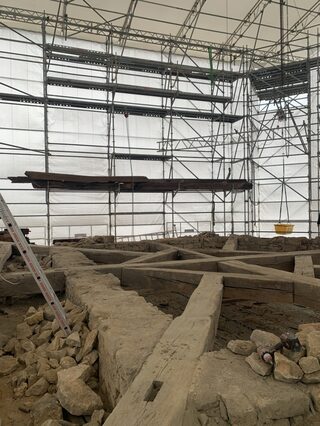 Visite du chantier de restauration d'un donjon