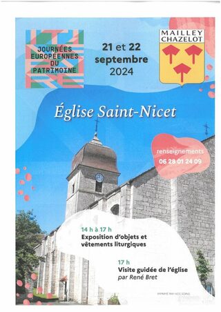 Visite guidée de l'église Saint-Nicet de Mailley et Chazelot et exposition d'obj