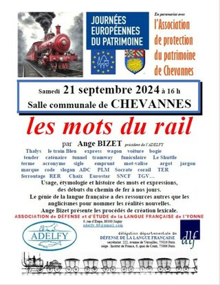 Conférence « Les mots du rail » à Chevannes