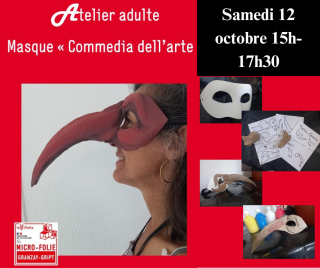 Atelier adultes : Fabrication d'un masque Commedia dell'arte