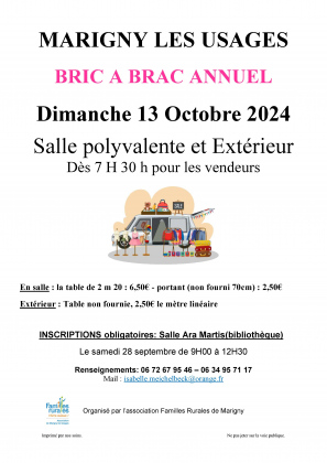 Bric a brac organisé par Familles Rurales