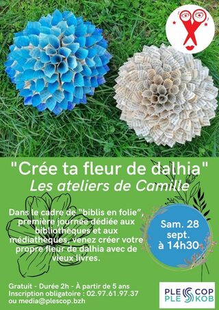 Atelier de création manuelle - fabrication d'une fausse fleur de dahlia