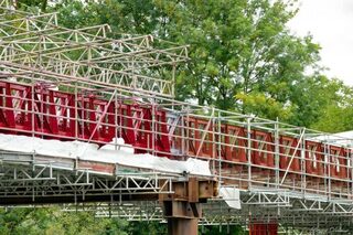 Visite commentée des travaux du pont suspendu de Cézy