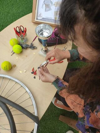 Atelier bijoux en chambre à air de récup'