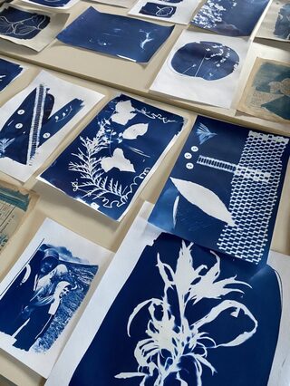 Photographie aquarellée / Cyanotype