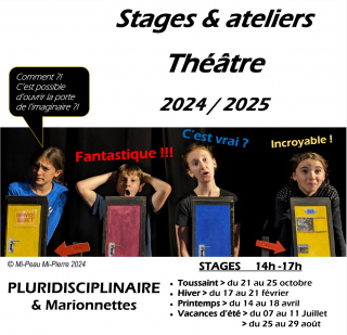 Stages Théâtre avec la compagnie Mi-Peau Mi-Pierre / Théâtre pluridisciplinaire