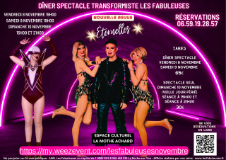 Dîner spectacle LES FABULEUSES Transformistes - Nouveau spectacle