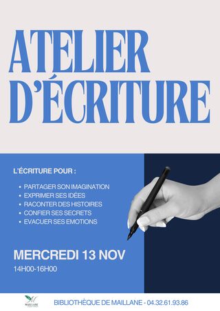 Atelier d'écriture novembre