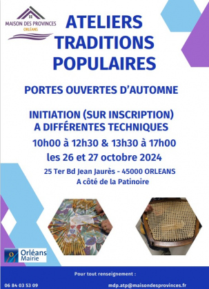 Portes ouvertes d'automne Ateliers Traditions Populaires