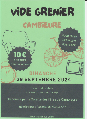 Grand vide grenier du Comité des fêtes de Cambieure