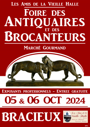 Foire aux antiquaires, brocanteurs et marché gourmand