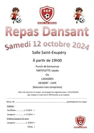 Repas dansant - football club provillois