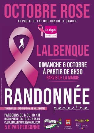 Octobre rose à Lalbenque: randonnée