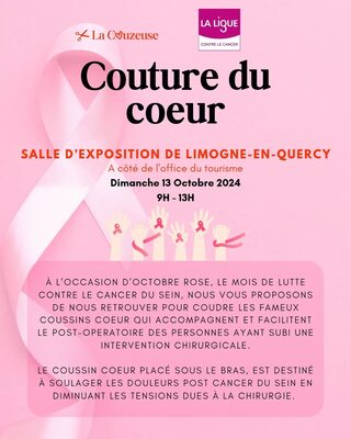 Octobre rose à Limogne: Couture du cœur