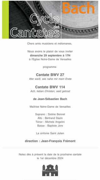 Concert du Cycle des Cantates de Bach