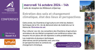 CONFERENCE - 16 octobre 14h | « Entretien des sols et changement climatique, éta