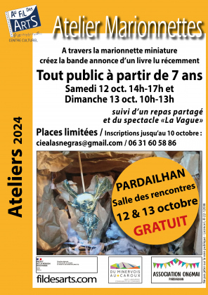 Stage Marionnettes Samedi 12 et dimanche 13 octobre