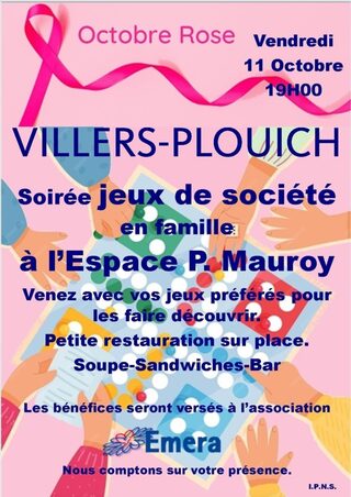 Octobre Rose - Soirée Jeux de Société à Villers-Plouich 🎀