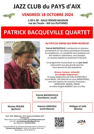 JCPA -Concert Patrick Bacqueville quartet