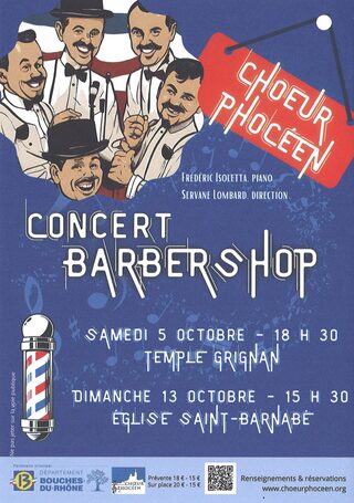 Concert Barber Shop au temple Grignan