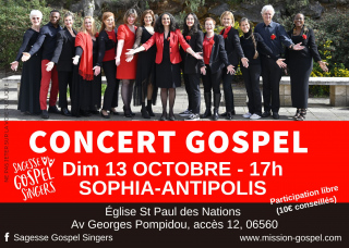 Concert Gospel 13 Octobre 2024 Sophia-Antipolis