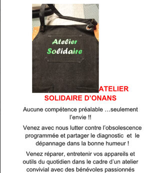 Atelier de Réparation avec ATELIER SOLIDAIRE D’ONANS