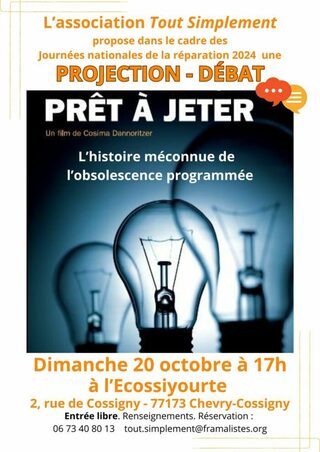 Projection / débat du film Prêt à jeter, l'histoire secrète de l'obsolescence pr